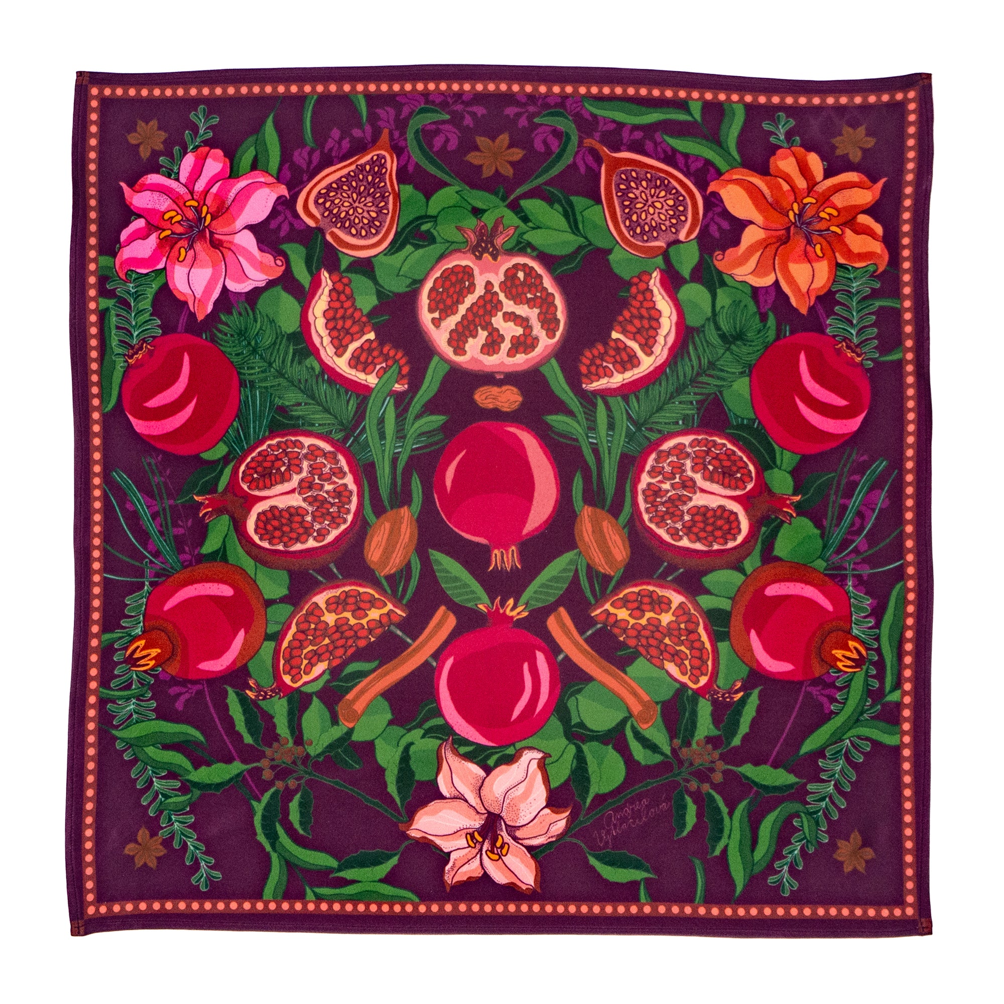 Hedvábný šáteček SVÁTEČNÍ (45x45 cm, 100% hedvábí)